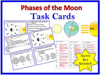 Preview of Phases of the Moon- Task Cards