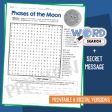 Phases of the Moon Word Search Puzzle Vocabulary Worksheet