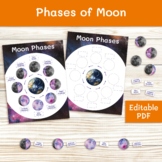 Phases of the Moon activity. Matching and labeling activities.