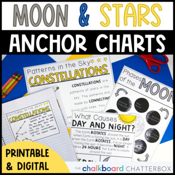 Preview of Phases of the Moon and Day and Night Anchor Charts | First and Second