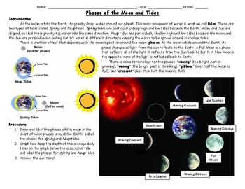 Preview of Phases of the Moon and Tides Worksheet