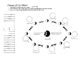 Phases of the Moon worksheet with ANSWERS
