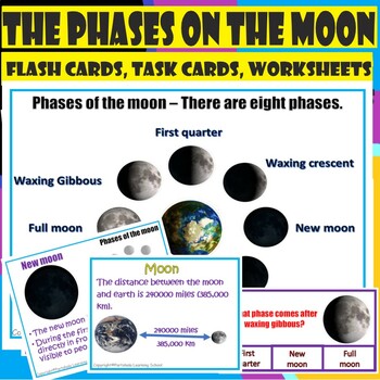 Moon phase flash cards