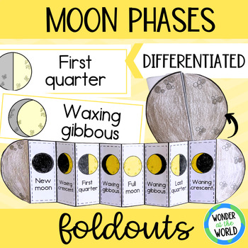 Preview of Phases of the moon foldable sequencing activity Northern Hempishere lunar cycle