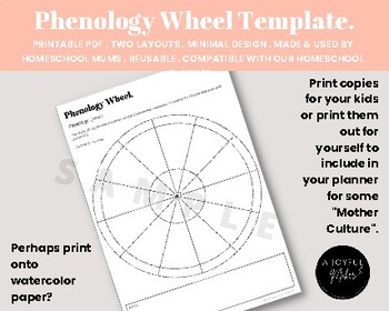 Phenology Wheel Homeschool Template/Nature Study/Science by A Joyful Maker