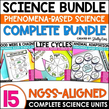 Preview of Science Worksheets Activities BUNDLE | NGSS Phenomena Science 4th 5th 6th Grade