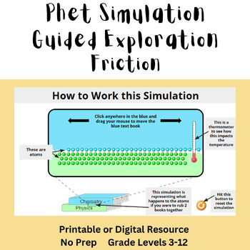 Preview of Phet Simulation Forces and Motion (Friction) - Digital or Printable Guided Lab