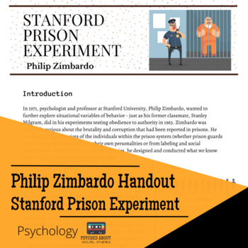 Preview of Philip Zimbardo's Stanford Prison Experiment - Psych Handout and Worksheet!