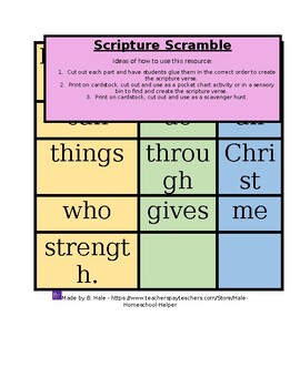 Preview of Philippians 4:13 Scripture Scramble