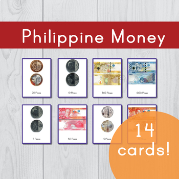 Preview of Philippine Money • Montessori Three Part Cards •  Flash Cards