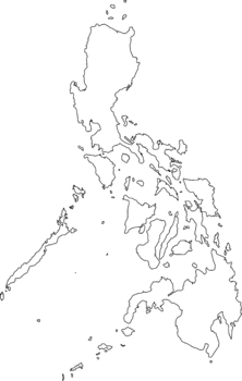 Philippines Country Map - Black White Solid Outline Maps JPG SVG PNG ...