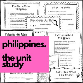 Preview of Philippines Unit Study
