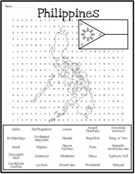 Preview of Philippines Word Search