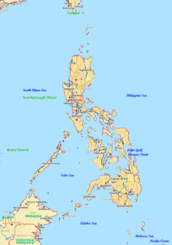 Preview of Philippines map with cities township counties rivers roads labeled