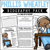 Phillis Wheatley Biography Unit Pack Research Project Blac