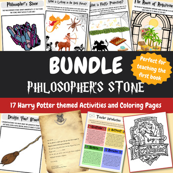 Preview of Philosopher's Stone Activity Bundle | Harry Potter Themed Activity Sheets