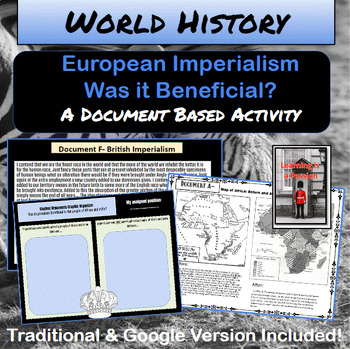 Preview of European Imperialism | Philosophical Chairs & Document Based Activity