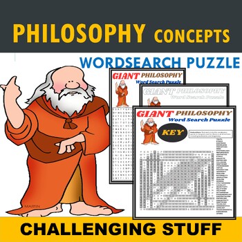 Preview of Philosophical Concepts Word Search - Schools of Philosophy Words Puzzles