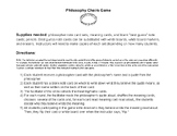 Philosophy Lesson Plan: Philosophy Chairs Game