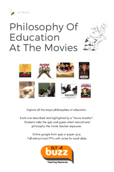 Preview of Philosophy of Education At The Movies  - Digital and Remote Learning - Quiz +