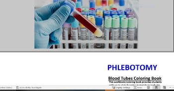 Preview of Phlebotomy Blood Tubes Coloring Book