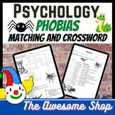 Phobia Matching Terms Worksheet Psychology & Health