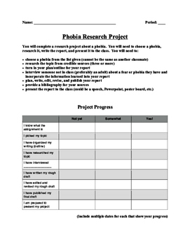 Preview of Phobia Research Project