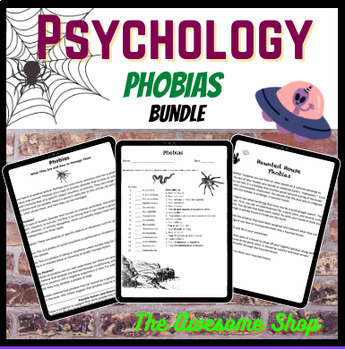 Preview of Phobia Resource Bundle for Psychology or Health Halloween