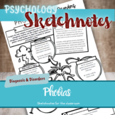 Phobias fears doodle sketch note guided visual organiser &