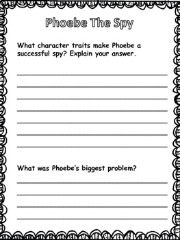 Phoebe The Spy Novel Printables by Meaningful Teaching | TpT