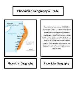 Preview of Ancient Phoenician Geography & Trade UE Montessori Lesson Material