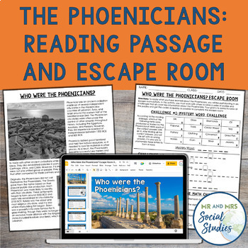 Preview of Phoenicians Reading Passage and Escape Room Activity | Ancient Phoenicia