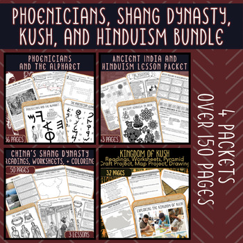 Preview of Phoenicians, Shang Dynasty, Kush, and Hinduism Bundle