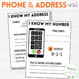 Phone Number and Address Unit- Personal Information (No Prep!)