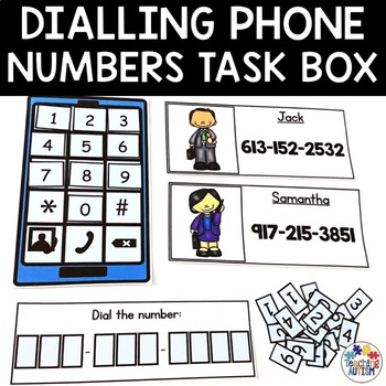 Preview of Phone Number Practice | Task Boxes for Special Education