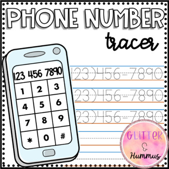Preview of Phone Number Tracing Mats - Morning Work Binder Activities
