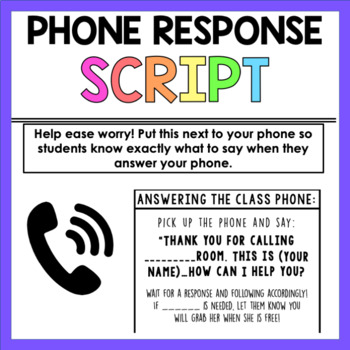 Preview of Phone Response Script