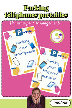 Preview of French: Phone parking space - Sign for the classroom