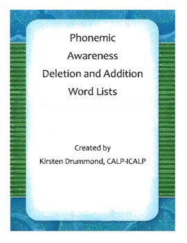 Preview of Phoneme Addition and Deletion Word Lists