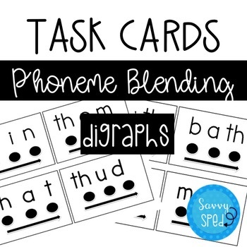 Preview of Phoneme Blending Digraphs Task Cards