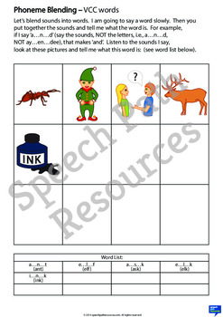 Phoneme Blending Worksheets All Consonant Vowel Combinations Included