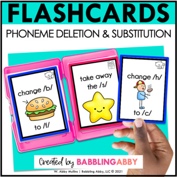 Preview of Phoneme Deletion and Substitution Flashcards - Taskcards - Science of Reading