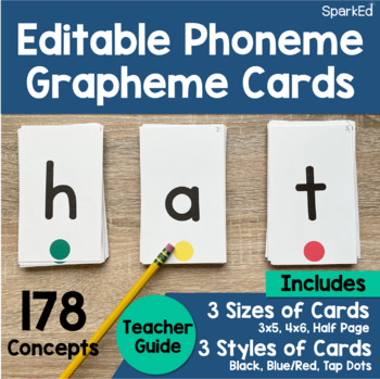 Preview of Phoneme Grapheme Blending Letter Cards EDITABLE