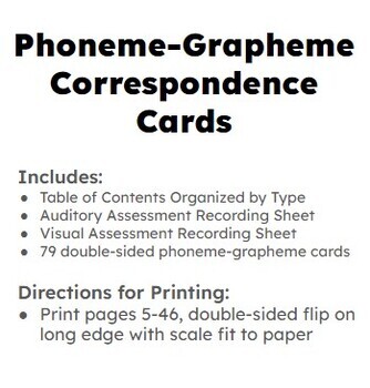 Preview of Phoneme Grapheme Correspondence Cards