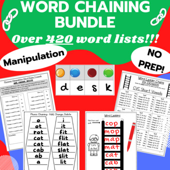 Preview of Word Ladders Chains & Phonics Activities Bundle
