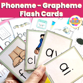Phoneme-grapheme phonics flashcards, visual drill K-2
