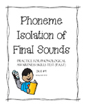 Phoneme Isolation of Final Sounds - Phonological Awareness