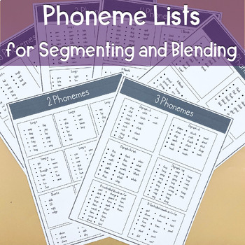 Preview of Phoneme Lists for Segmenting and Blending