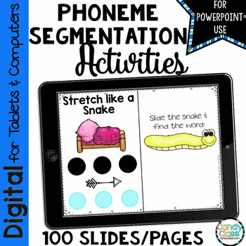 Preview of Phoneme Segmentation Activities Reading Words Stretchy Snake PowerPoint Use