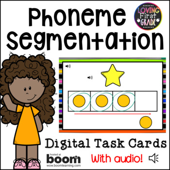 Preview of Phoneme Segmentation Boom Cards | Digital Task Cards | Science of Reading |